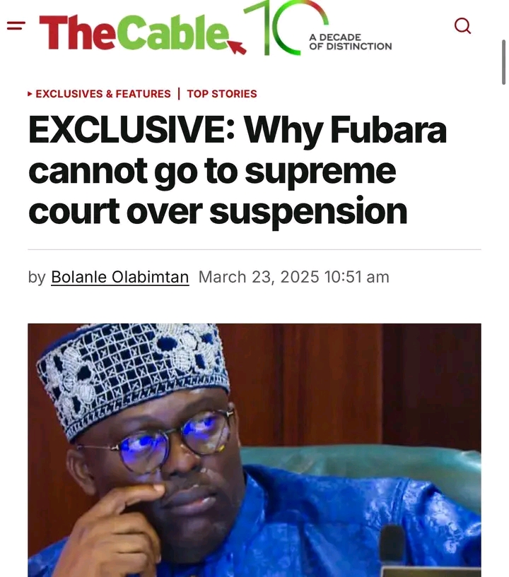 Why Fubura can’t go to Supreme court over suspension